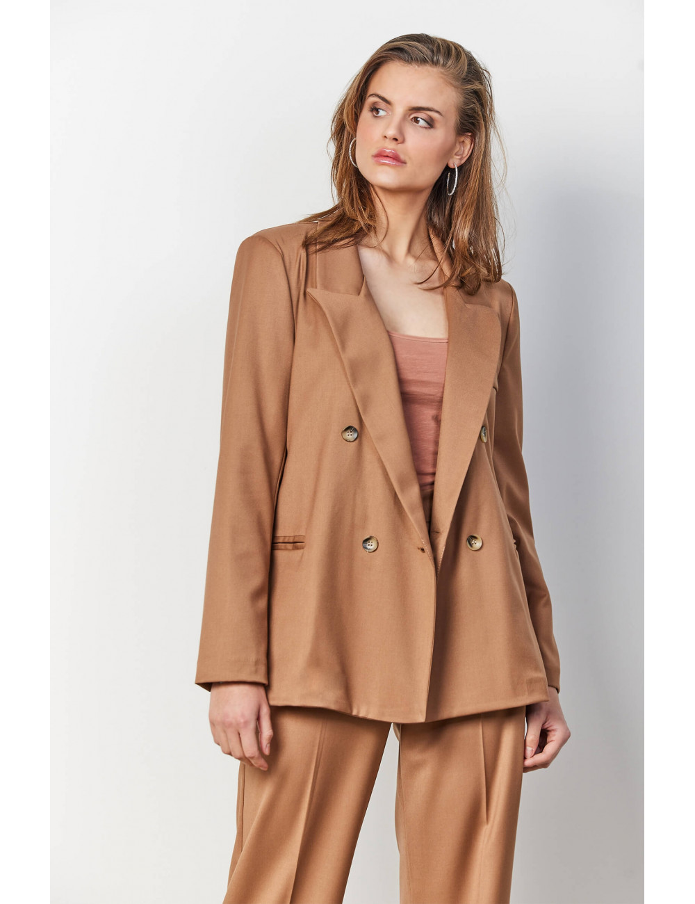 Blazer uni croisé - Love@me -  