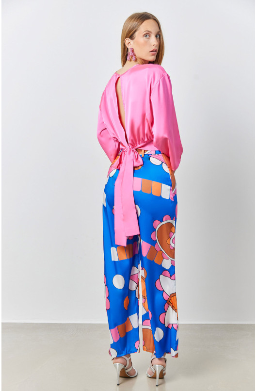 Wide Print Trousers - 3