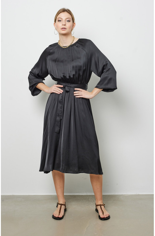 Long Sleeve Dress with Elasticated Waist - 2 - Love@me - 2 