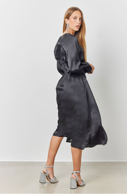 Long Sleeve Dress with Elasticated Waist - 4