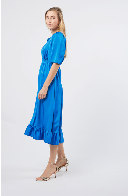 Ruffled Long Sleeve Dress - 4