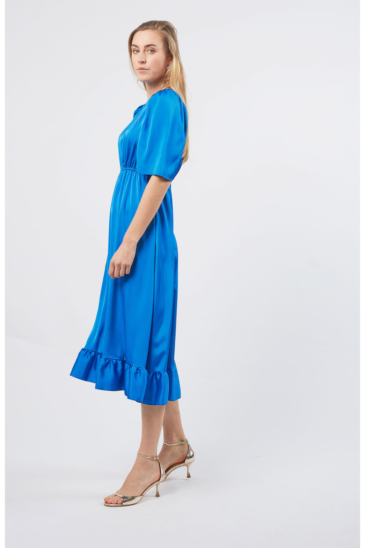 Ruffled Long Sleeve Dress - 4