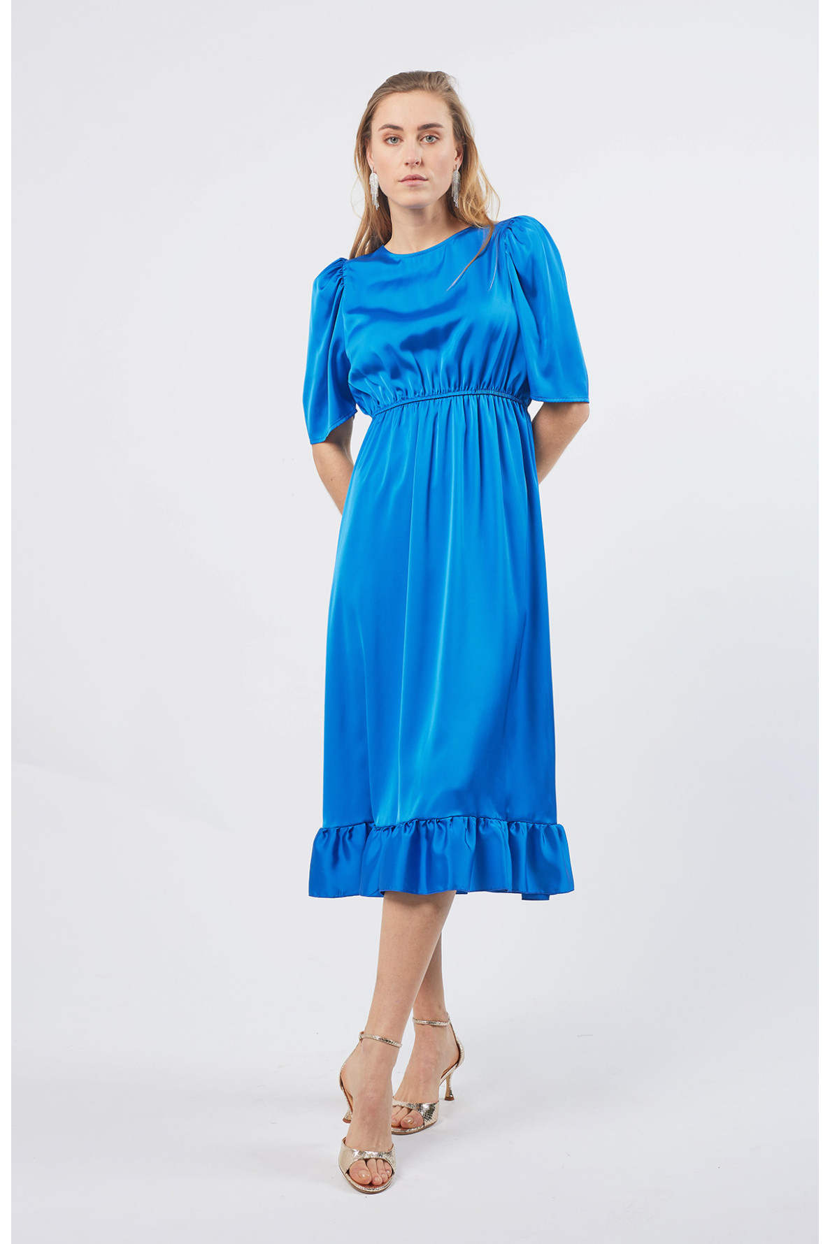 Ruffled Long Sleeve Dress - 5