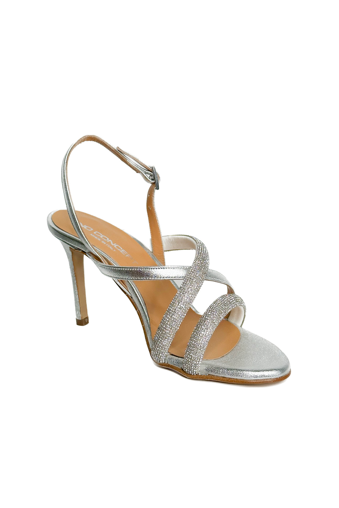 Open pump van leer en strass - 2