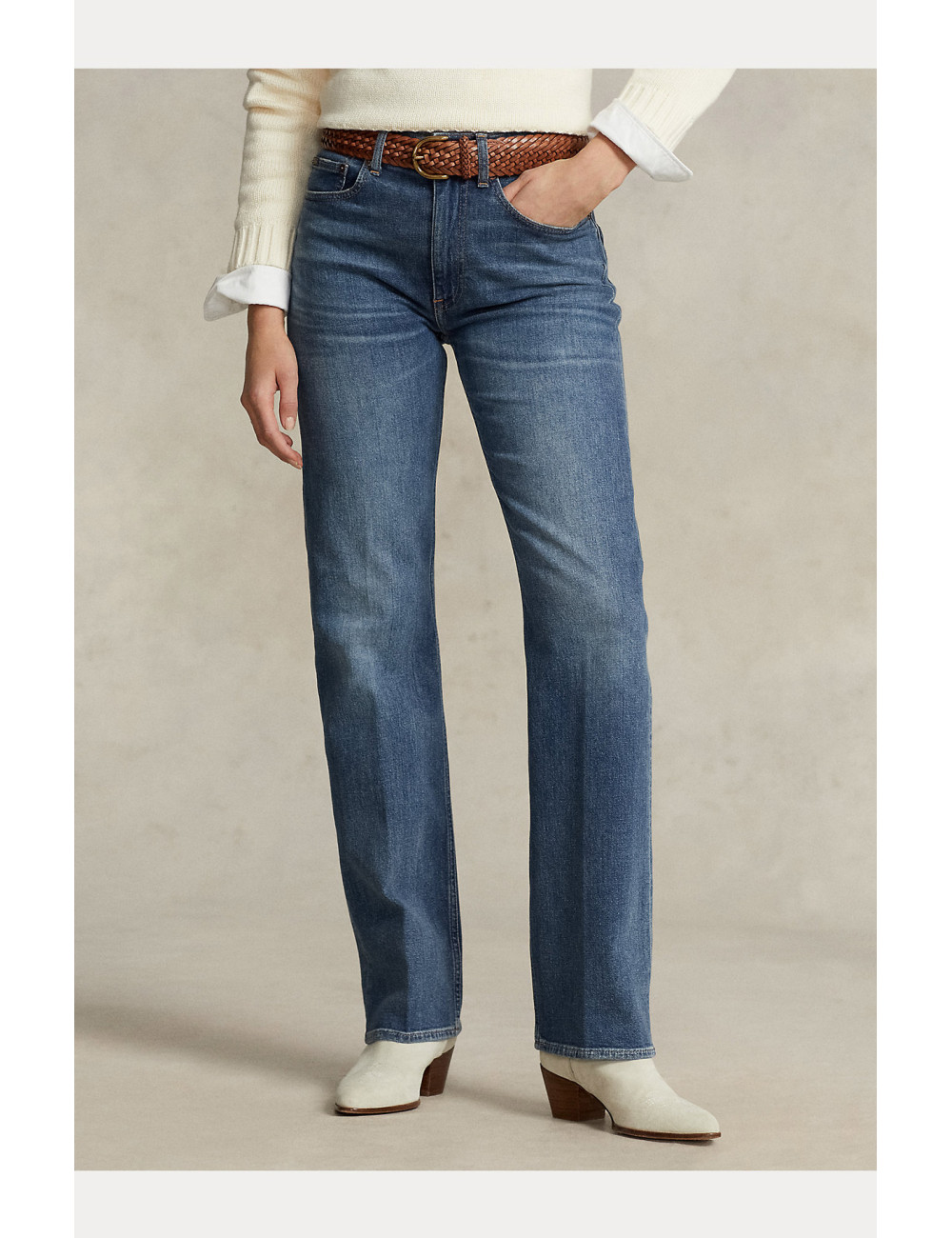 Rechte jeans met hoge taille - 