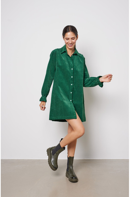 Button-down velvet dress - 1 - Love@me - 1 