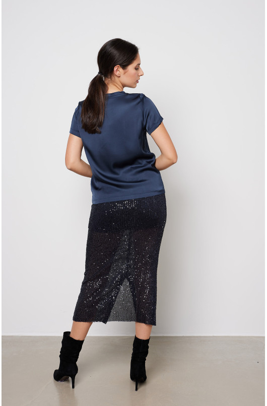 Jupe sequins fente dos - 9 - Love@me - 9 