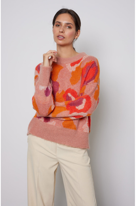 Long-sleeved round-neck print sweater - 2 - Love@me - 2 