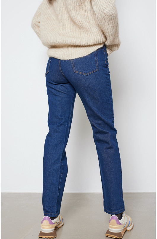 JEANS DROIT BLEU - 4