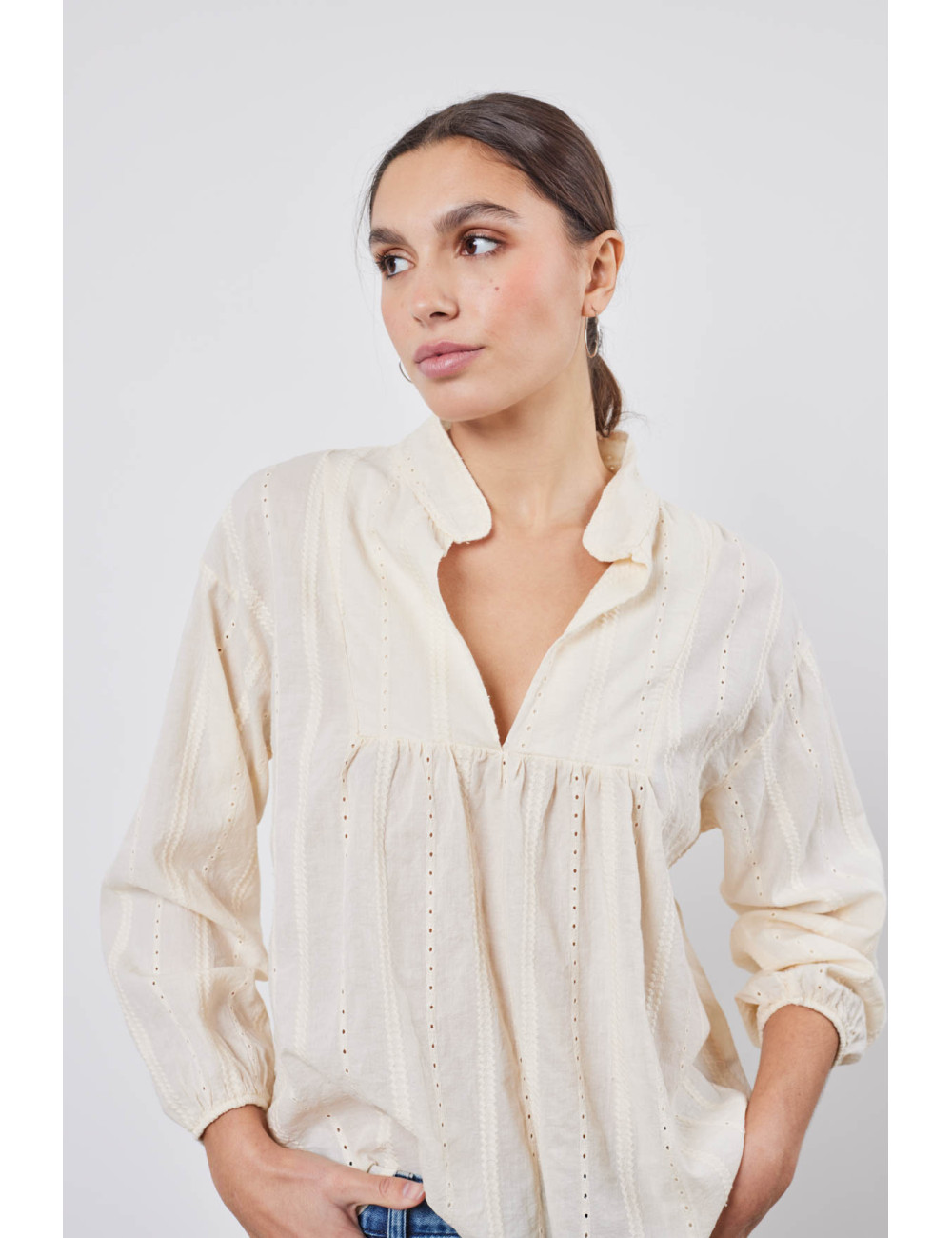 EMBROIDERED ANGLAISE SHIRT - 