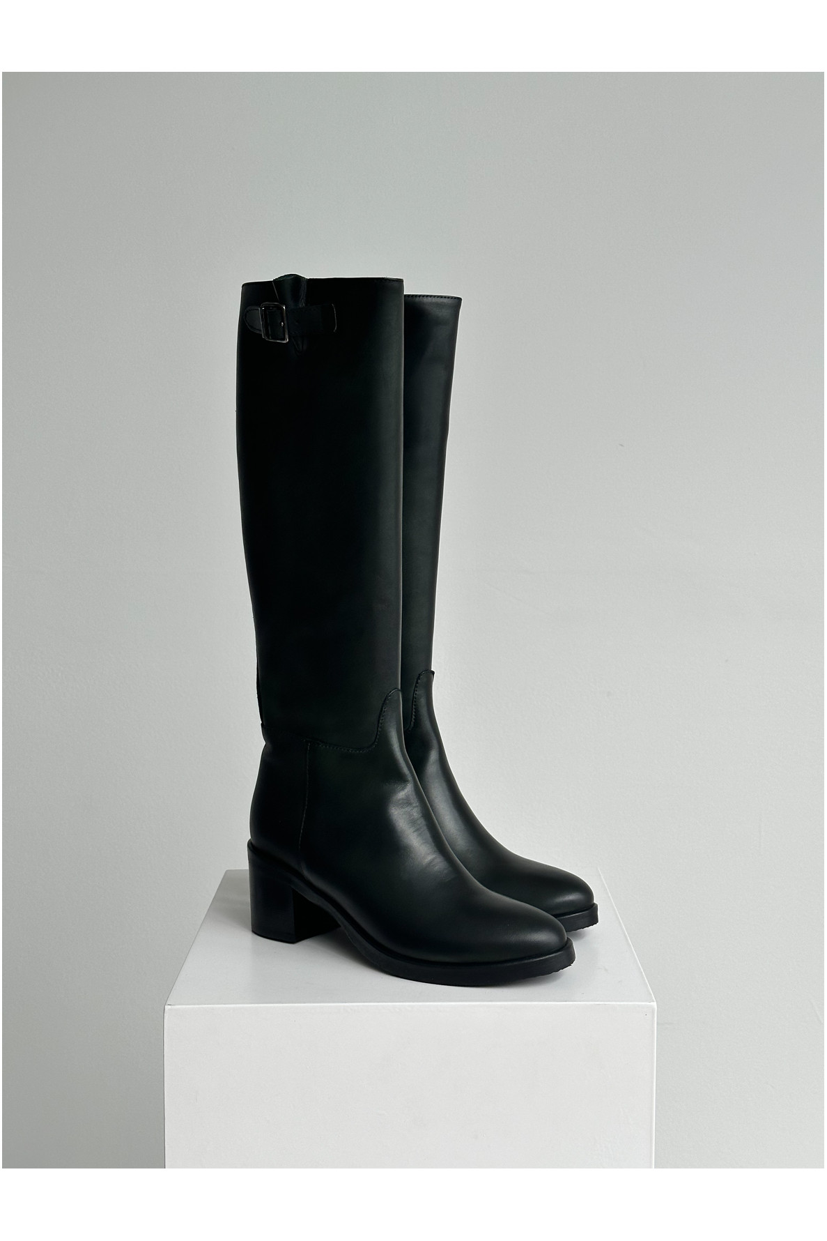 botte haute zippée cuire boucle côté - 2