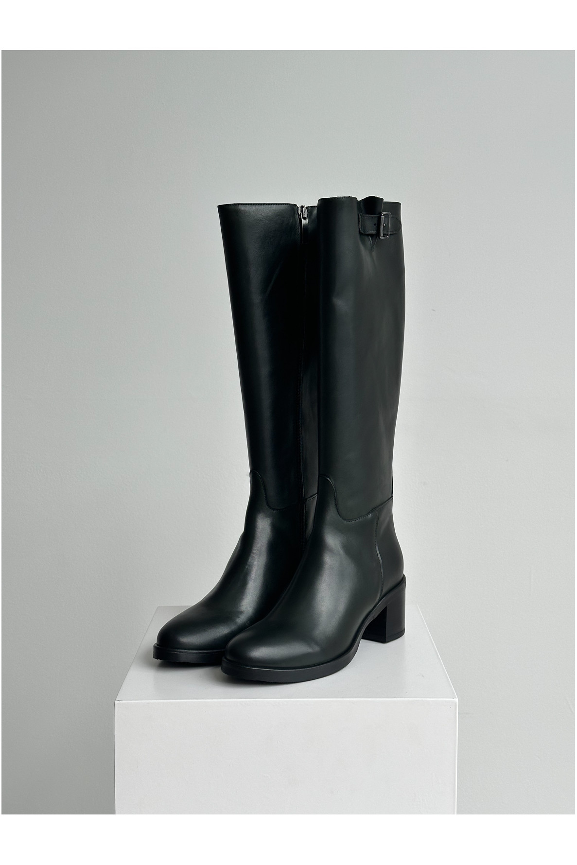 botte haute zippée cuire boucle côté - 3