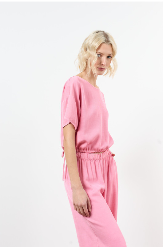 blouse manches courtes resserre taille - 4