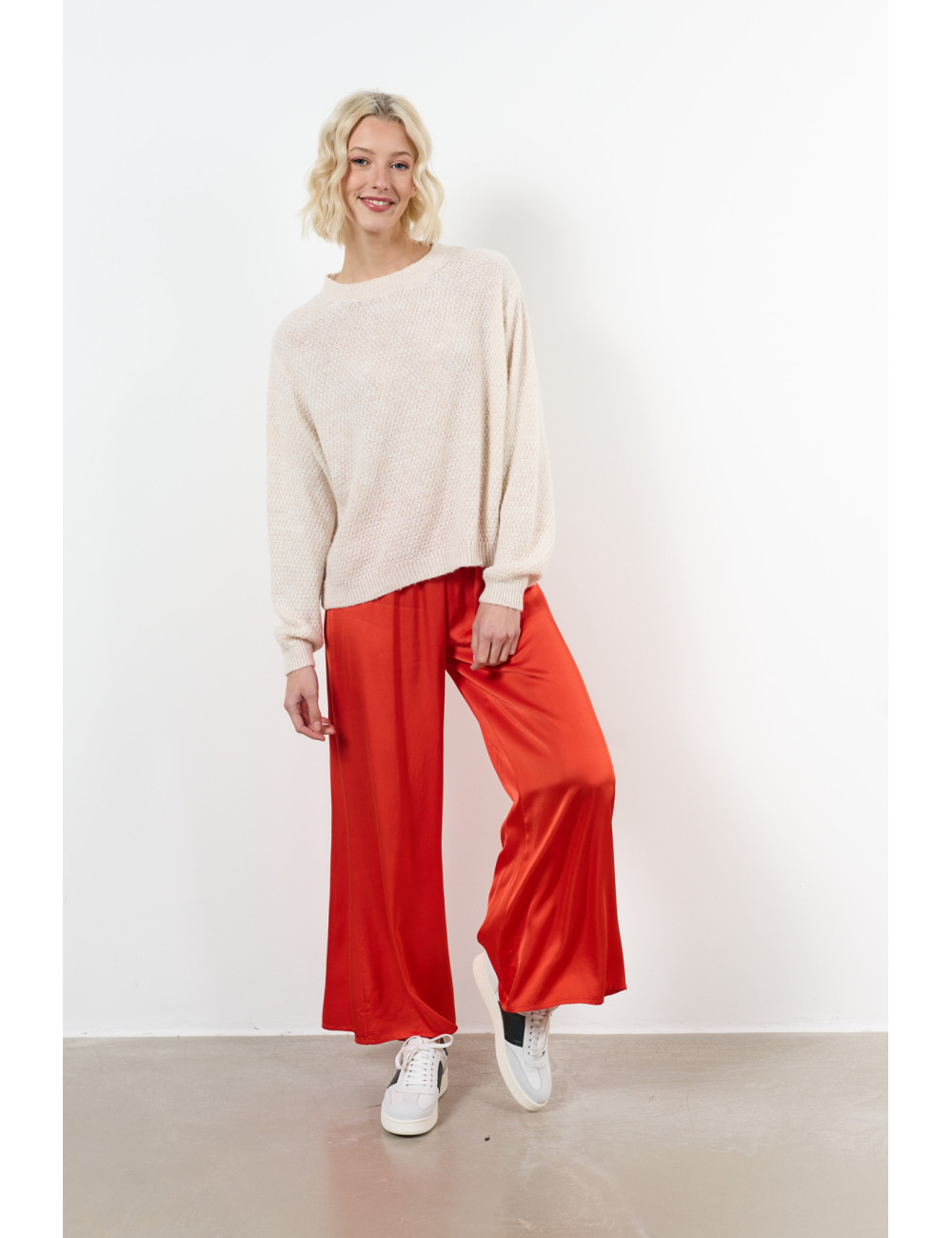 pantalon elastique satin - 