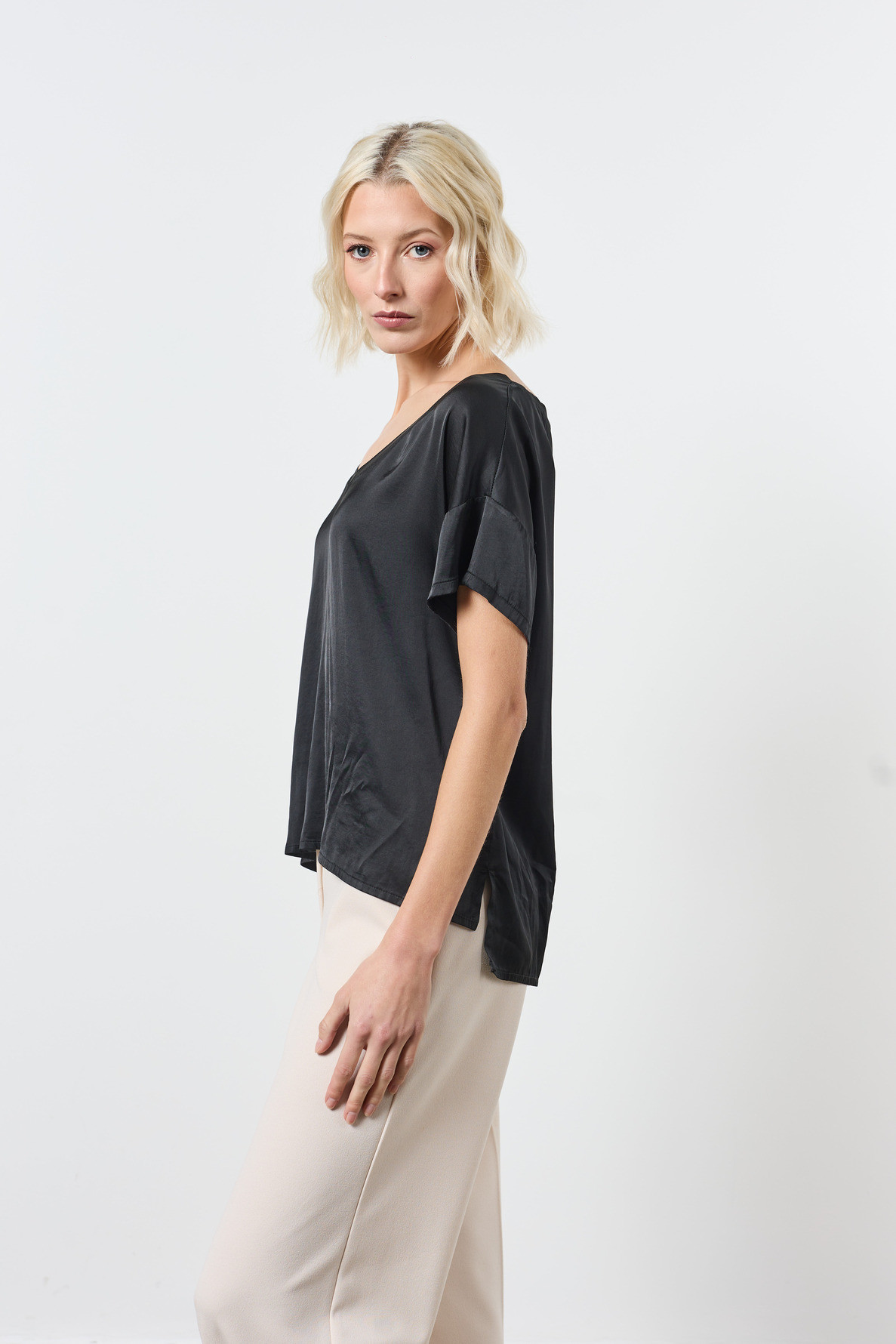t-shirt mc col v - 3
