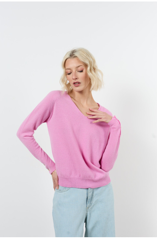 pull col v boutons sur les manches - 6