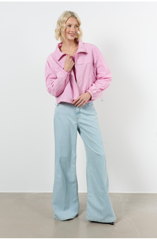 blouson zippe elastique au bas - 5