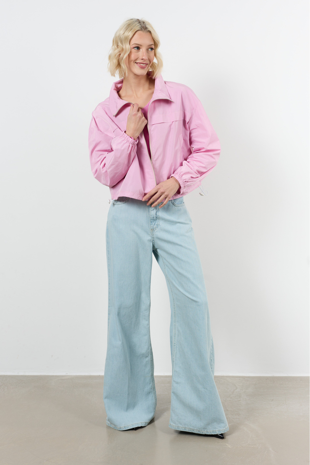blouson zippe elastique au bas - 5