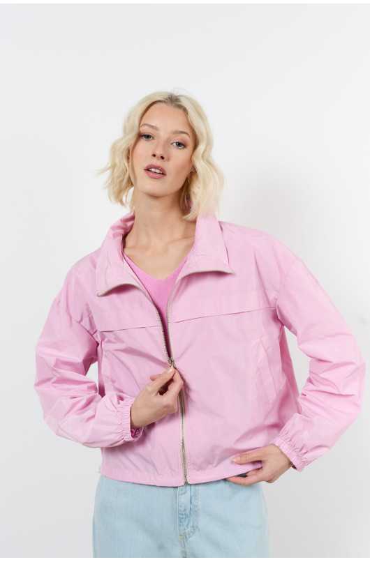 blouson zippe elastique au bas - 7
