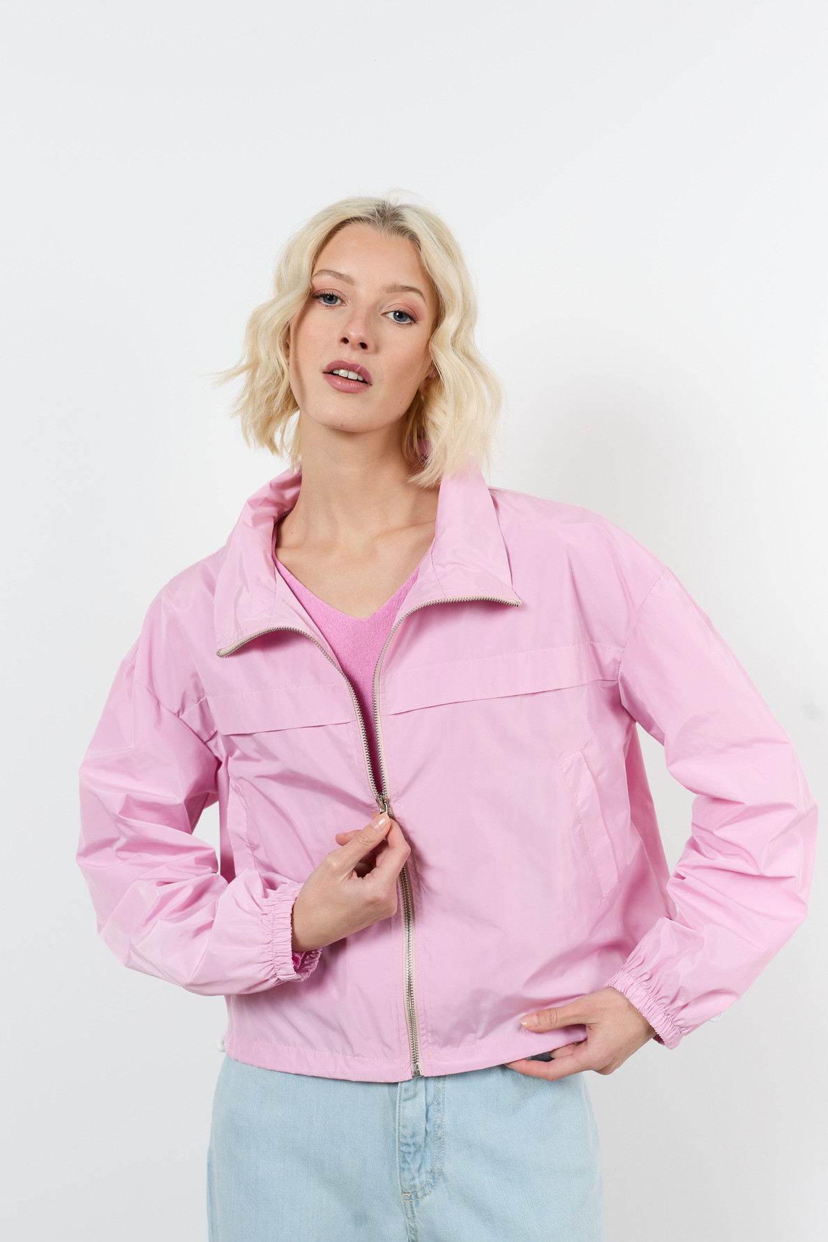 blouson zippe elastique au bas - 7