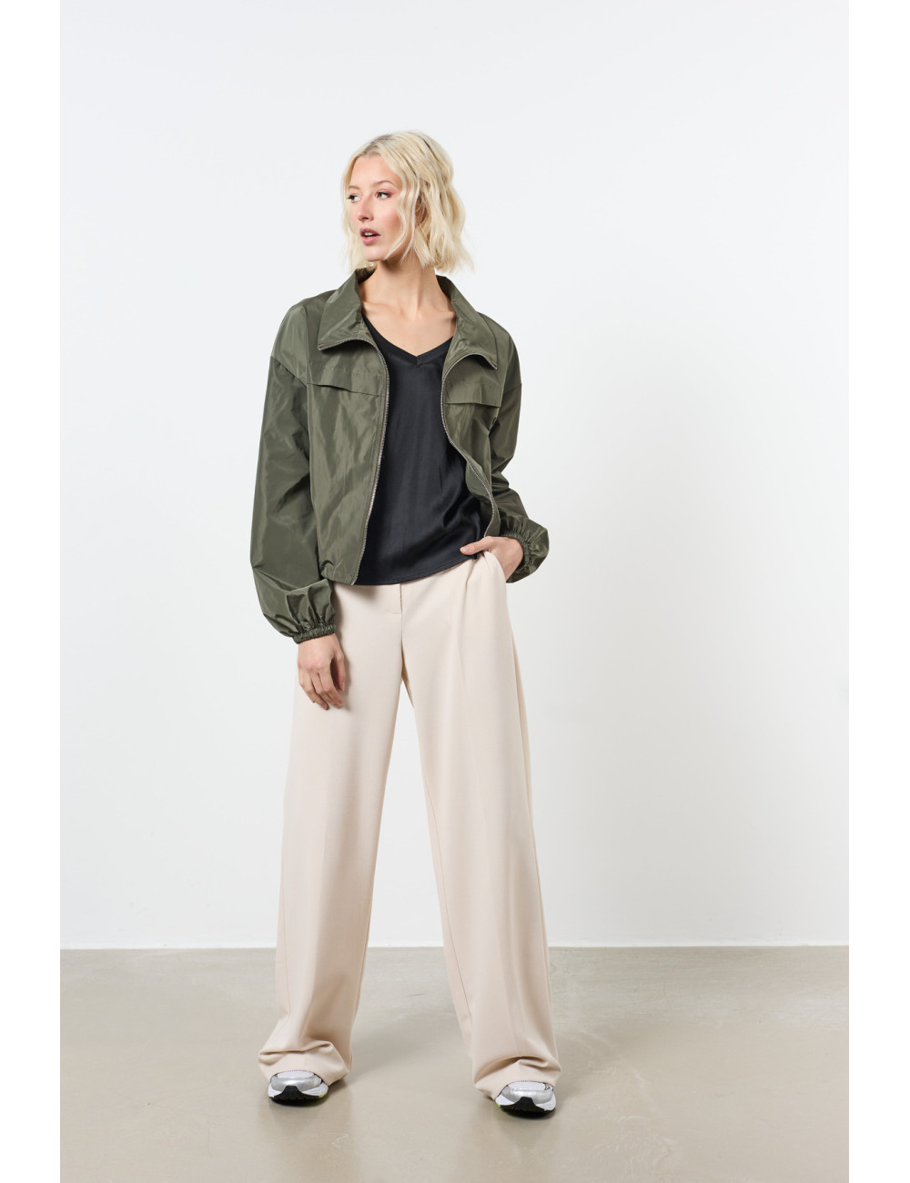 blouson zippe elastique au bas - blouson zippe elastique au bas -