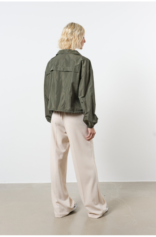 blouson zippe elastique au bas - 4