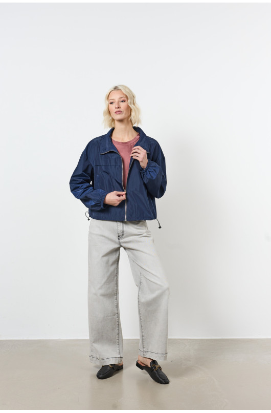 blouson zippe elastique au bas - 8