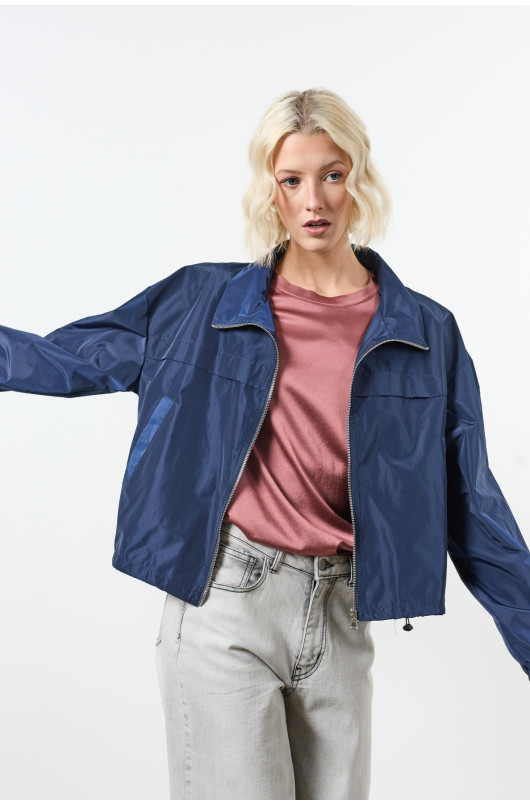 blouson zippe elastique au bas - 9