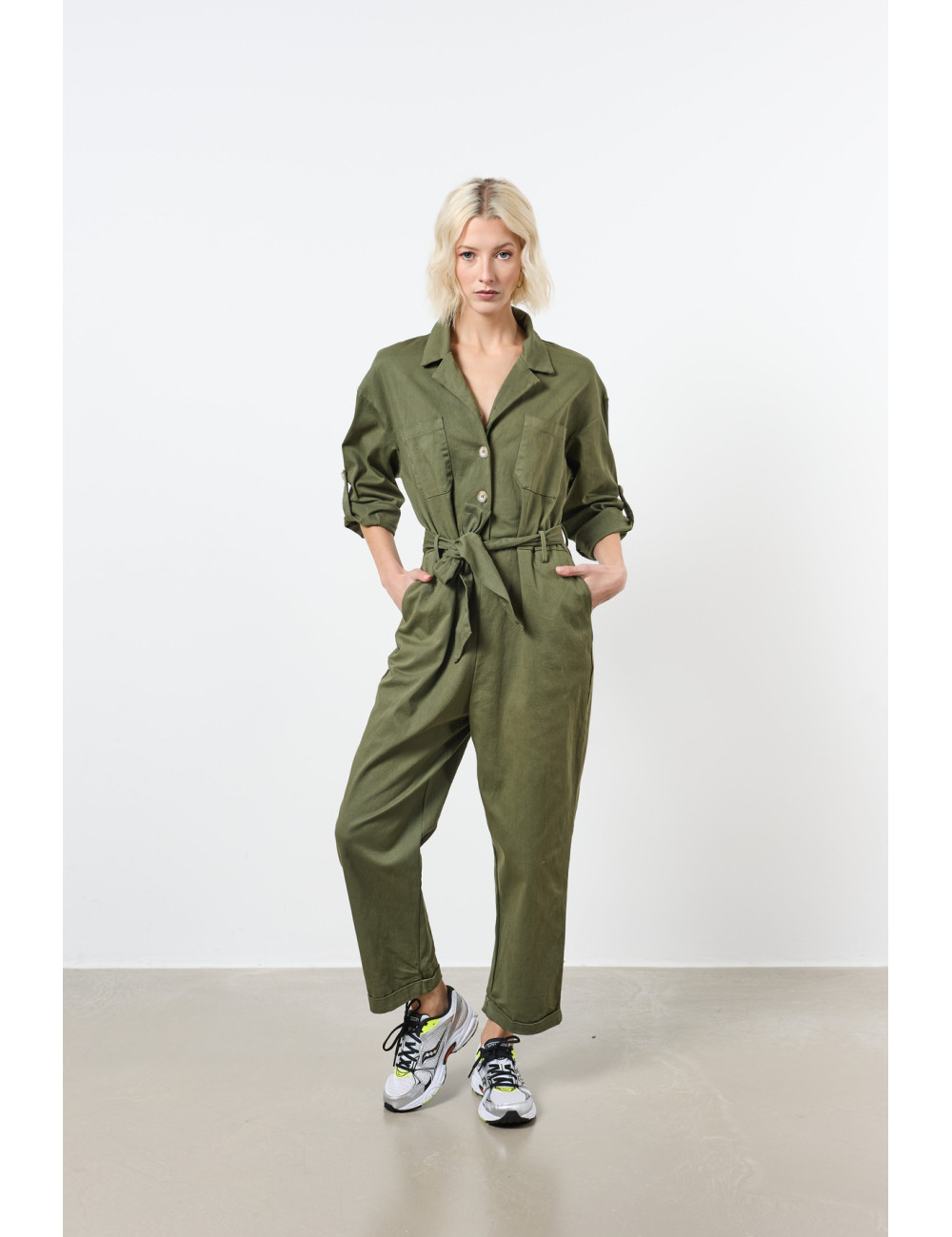 combinaison pantalon ceinturee - 
