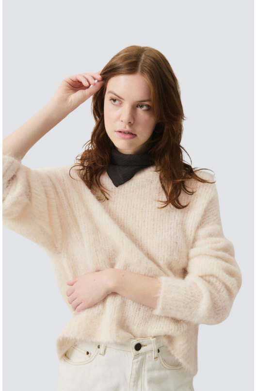 MOHAIR WOLLEN RONDKRAAG TRUI - 10
