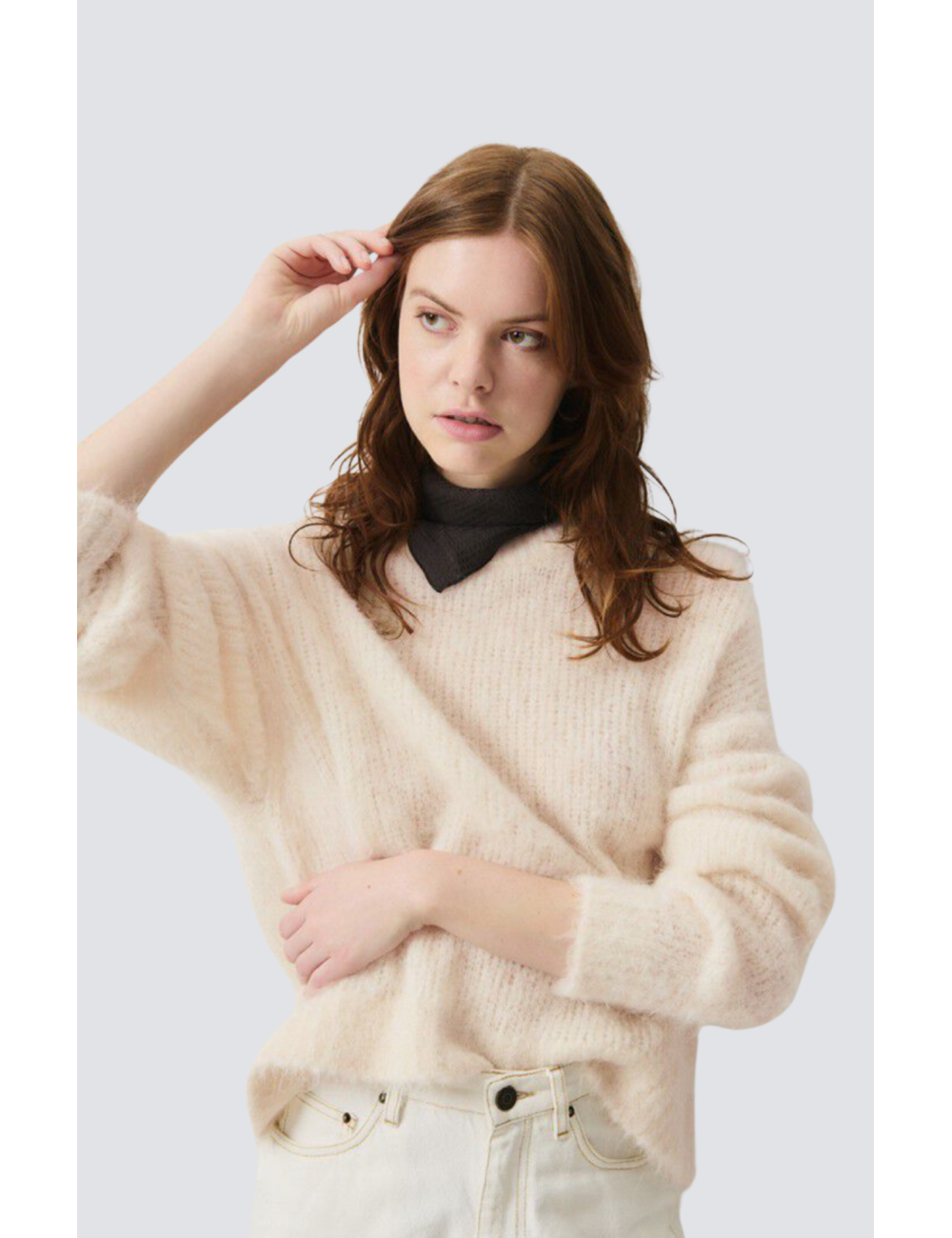 MOHAIR WOOL CREWNECK SWEATER - MOHAIR WOOL CREWNECK SWEATER -