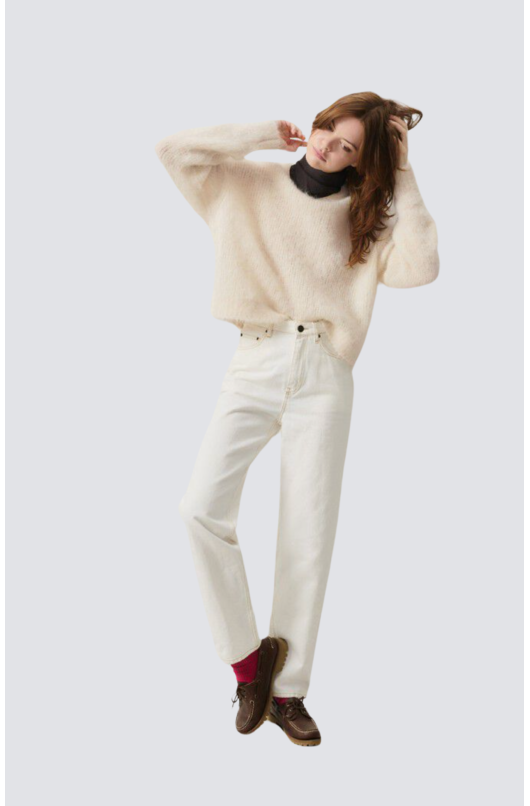 MOHAIR WOLLEN RONDKRAAG TRUI - 13