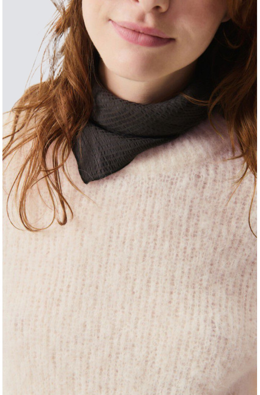 MOHAIR WOLLEN RONDKRAAG TRUI - 12