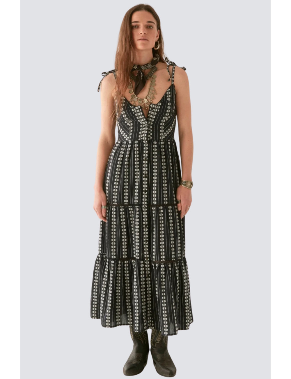 robe longue a bretelles - 