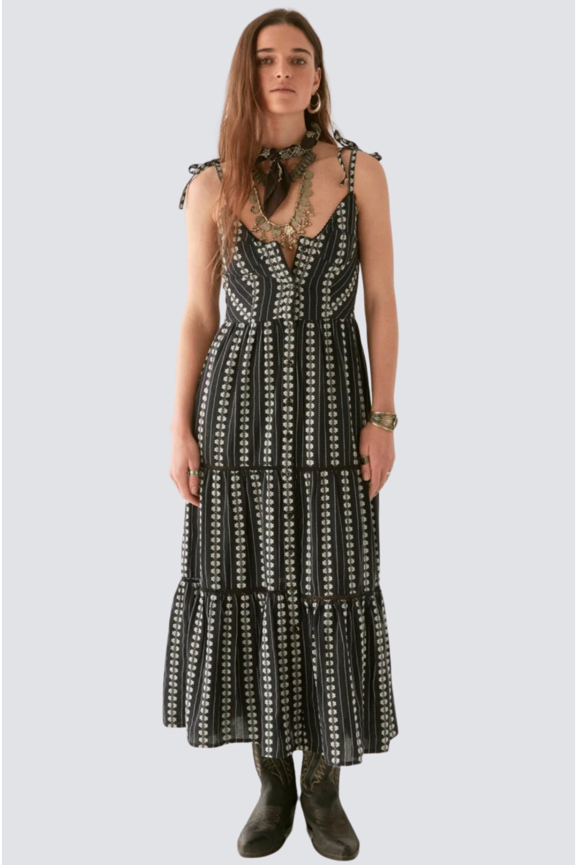 robe longue a bretelles - 1