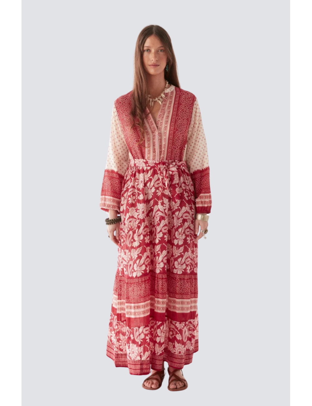 robe longue en coton a nouer - 