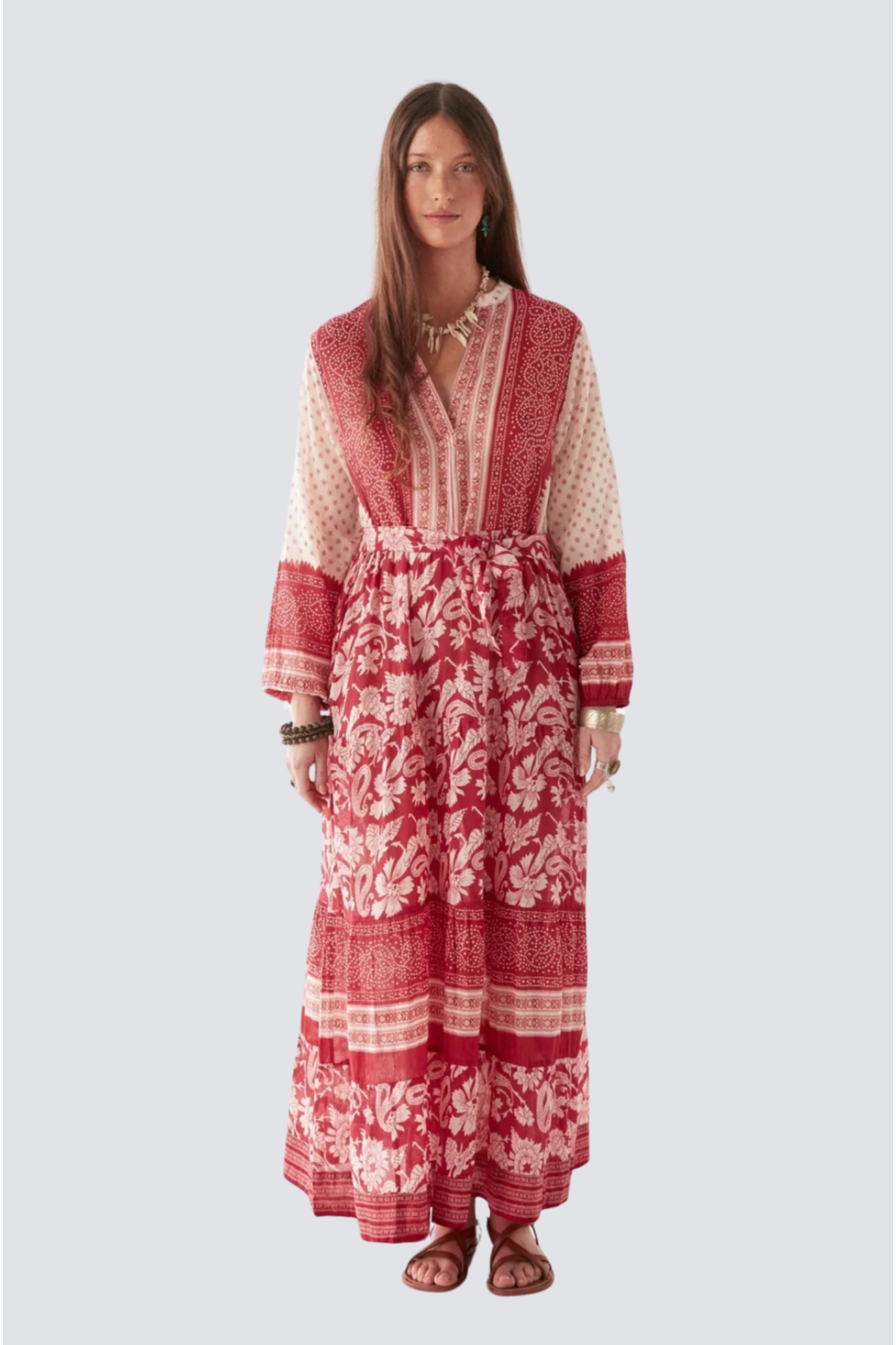 robe longue en coton a nouer - 1