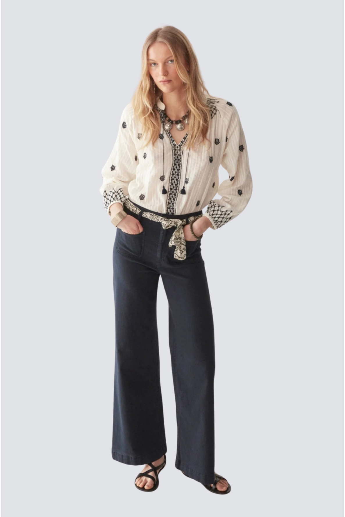 pantalon uni avec poches avant - 10