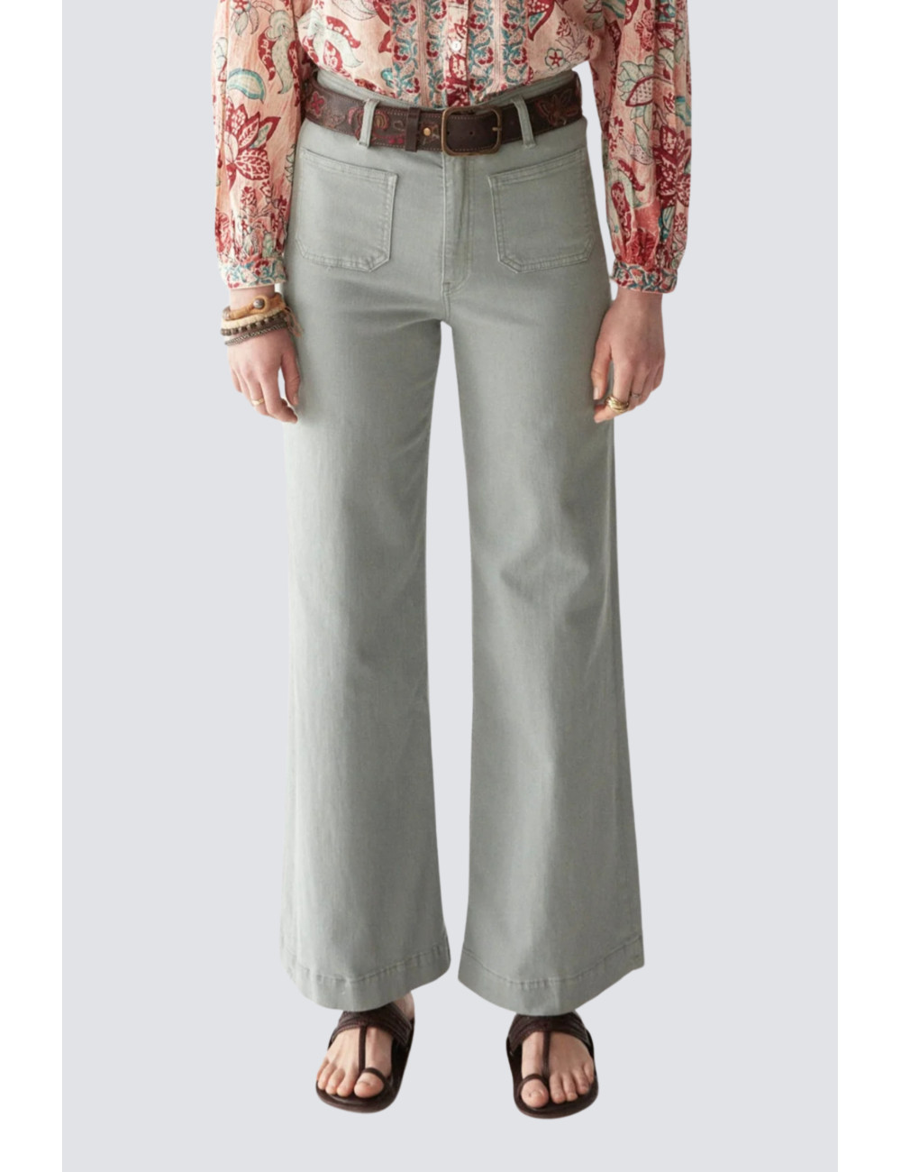 pantalon uni avec poches avant - 