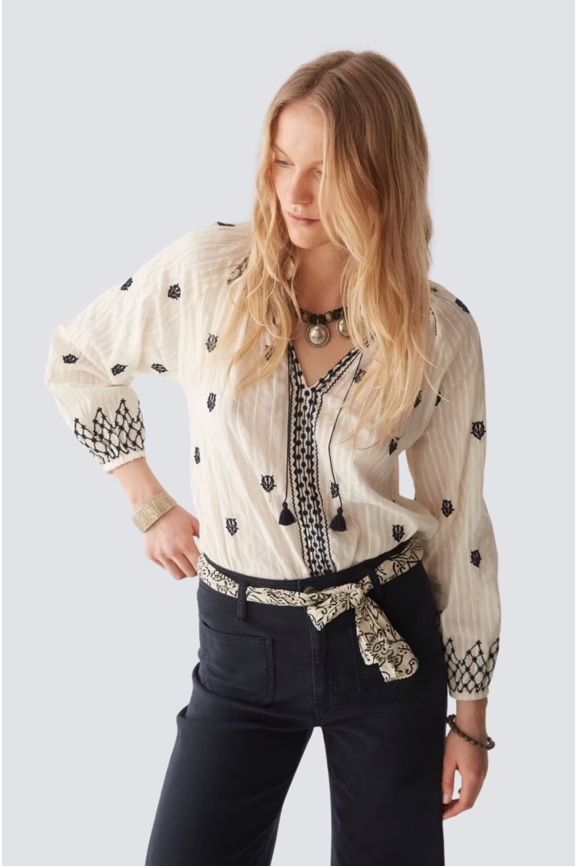 blouse en coton avec broderie - 2