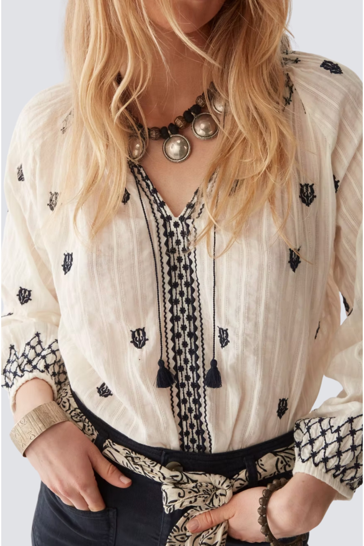 blouse en coton avec broderie - 1