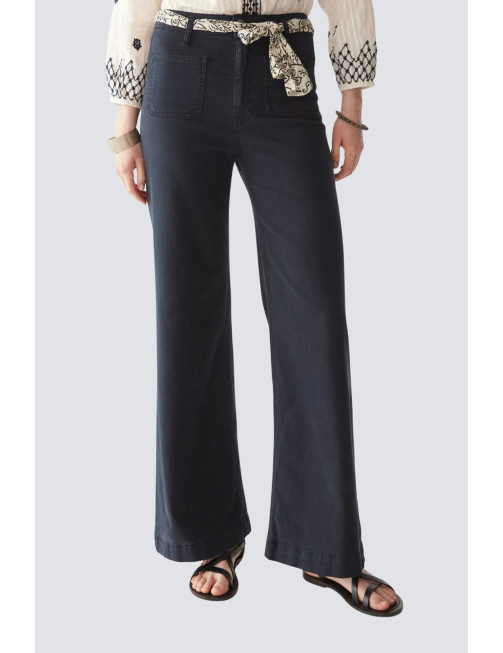 pantalon uni avec poches avant - 