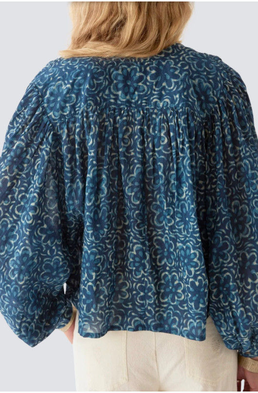 blouse boutonnée imprimé en coton - 4