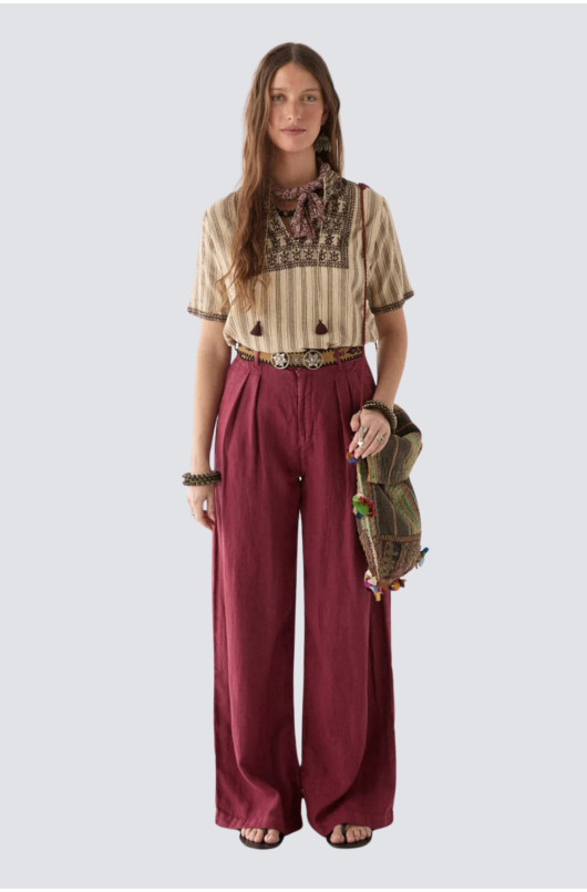 pantalon long uni lin - 12