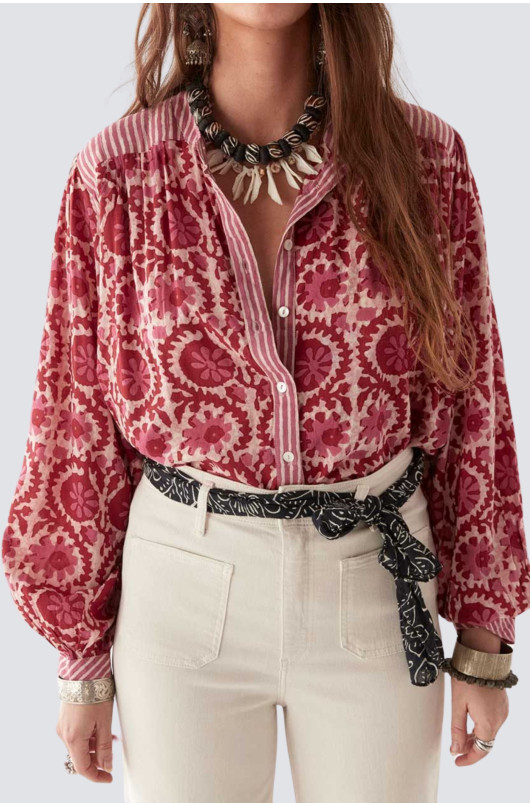 blouse en coton imprimé - 1 - Maison Hotel - 1 