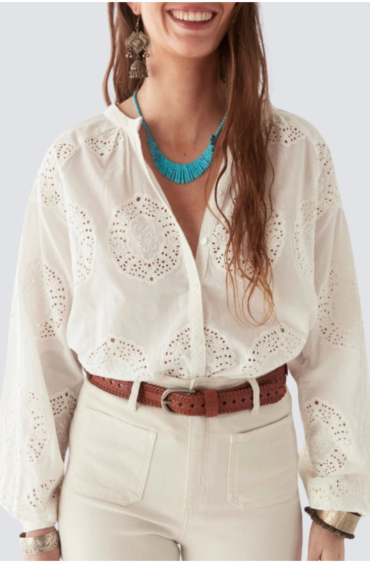 blouse en coton brodée - 3 - Maison Hotel - 3 