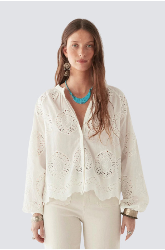 blouse en coton brodée - 1 - Maison Hotel - 1 