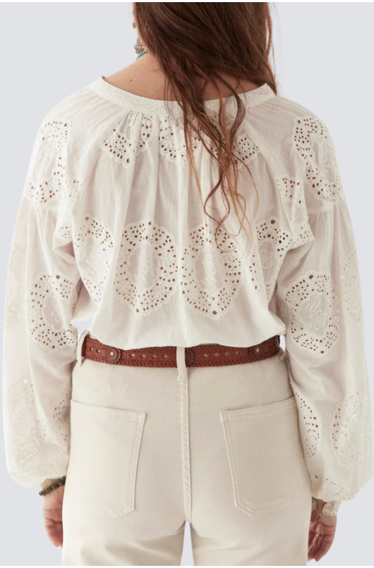 blouse en coton brodée - 4