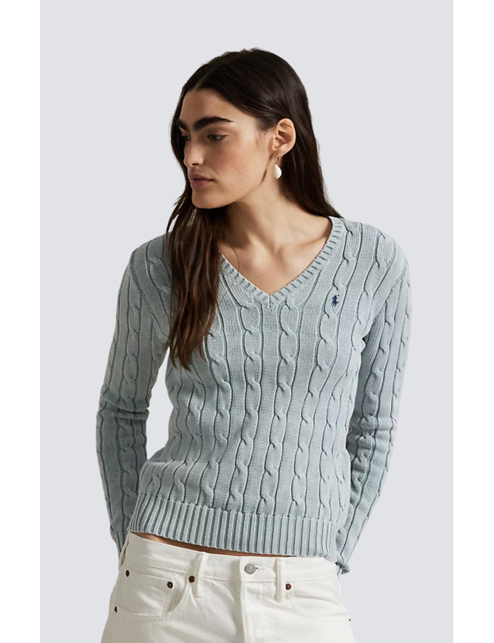 pull en maille col v - 