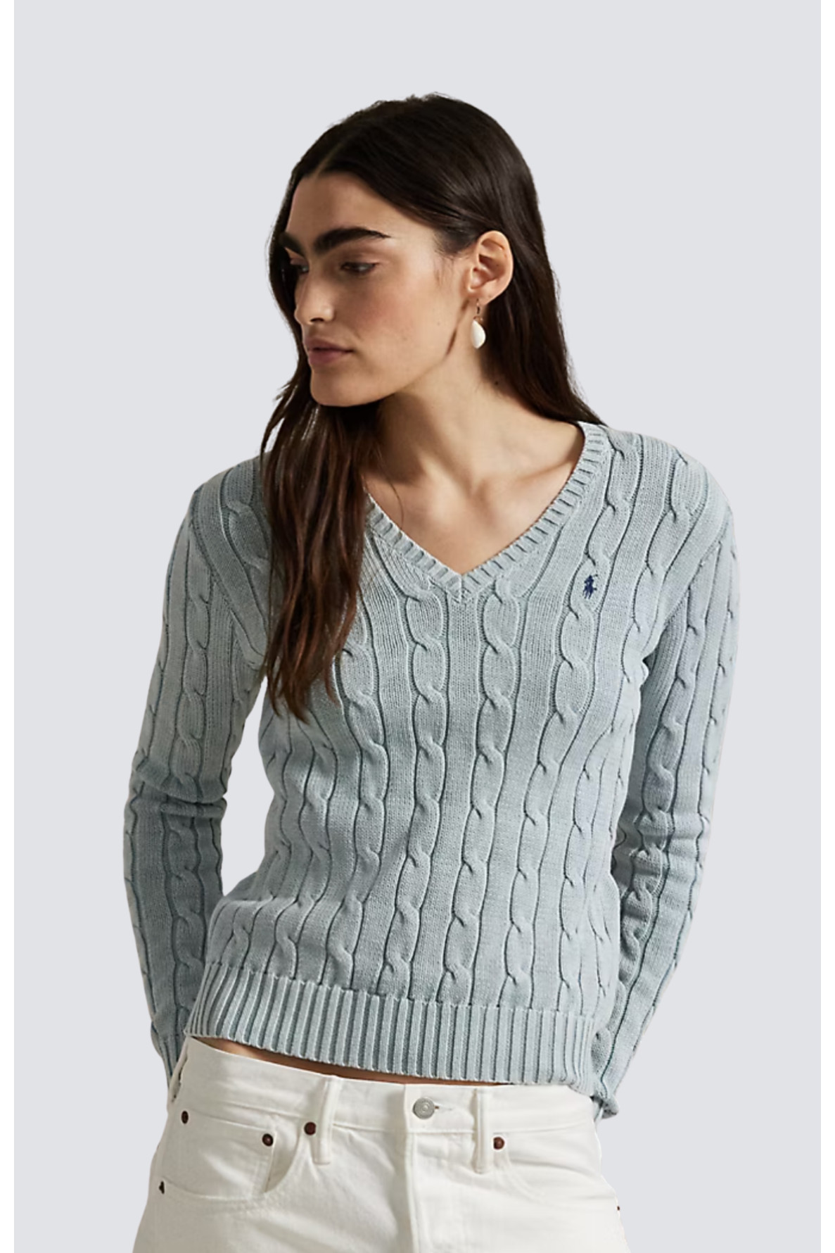 pull en maille col v - 1